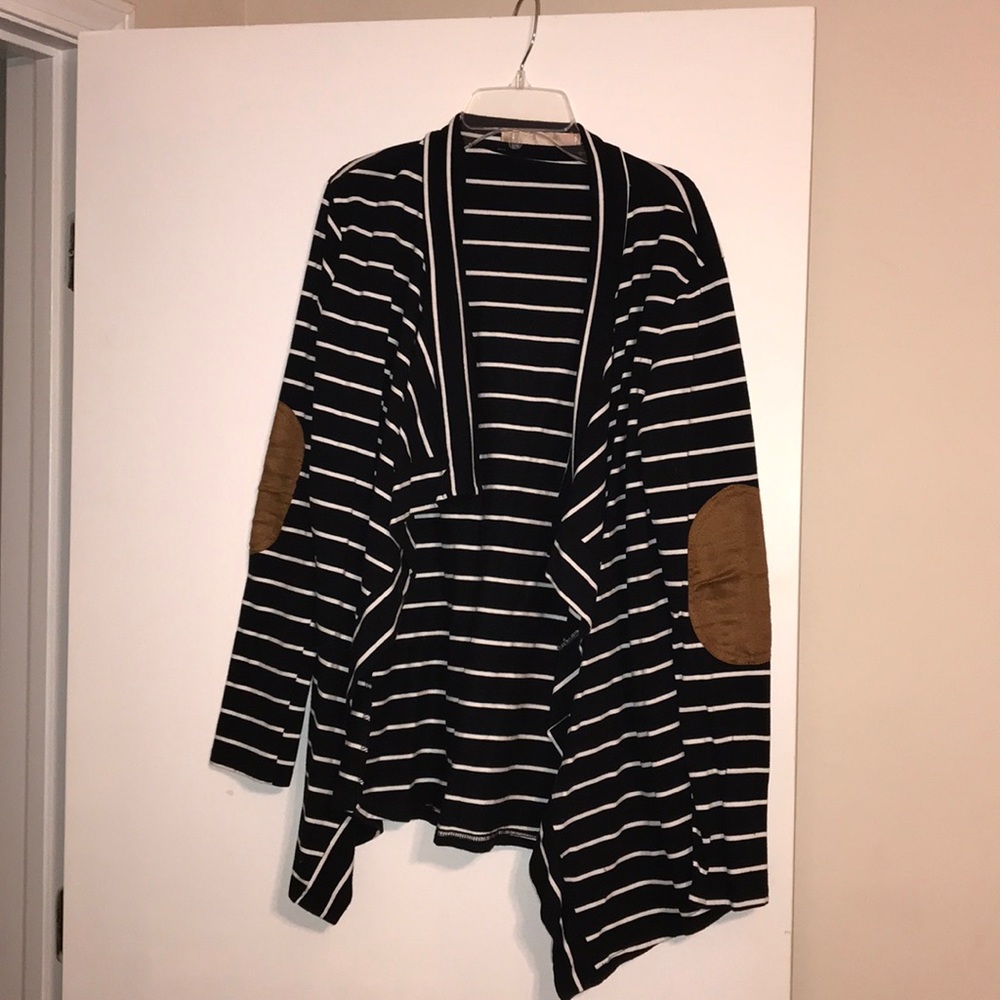 black and white stripped cardigan sz medium and sm